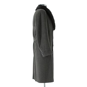 A.W. BAUER, a grey wool overcoat.