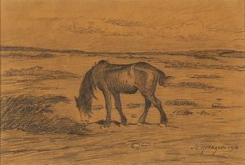 NILS KREUGER, blyerts, signerad och daterad 1910.