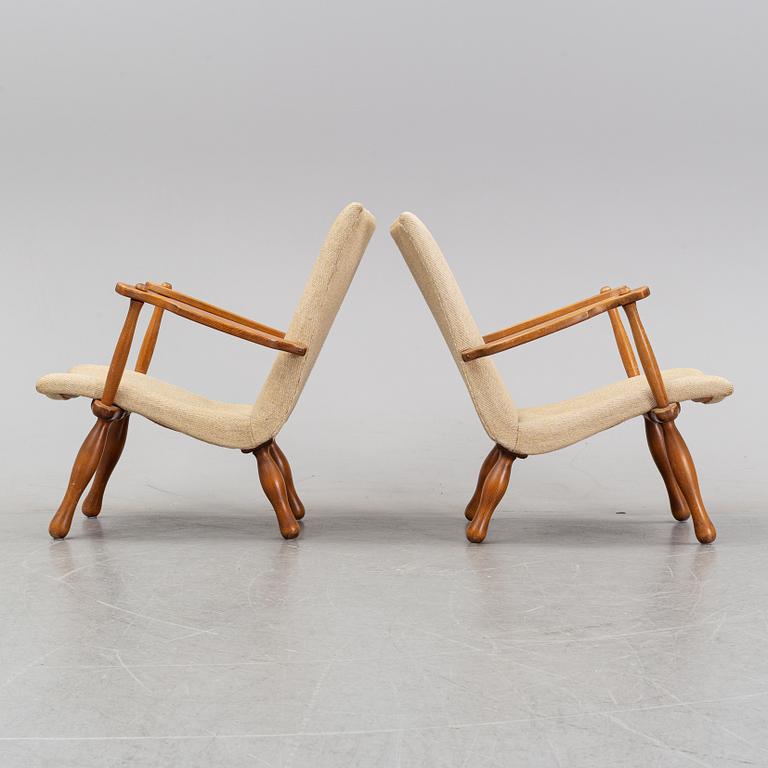 A pair of 1940's Swedish Modern easy chairs.