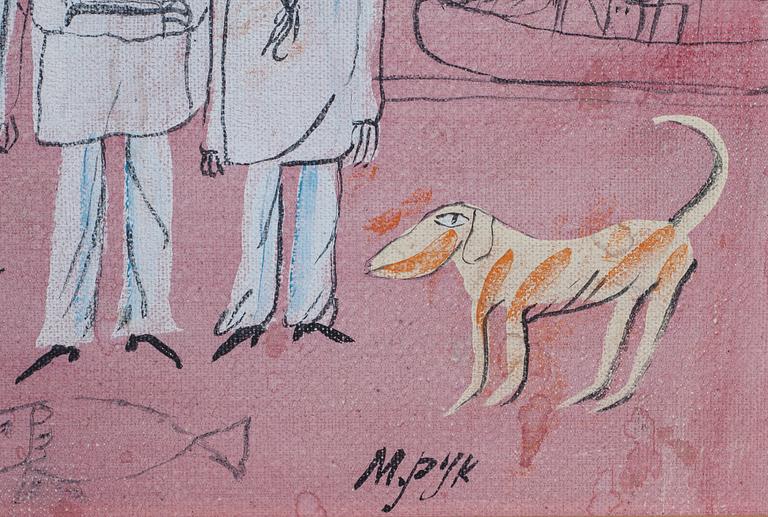 MADELEINE PYK, olja på pannå, signerad.