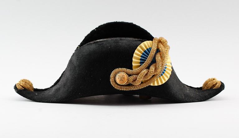 BICORNE SAMT ASK, svensk, för ämbetsman, omkring år 1900.