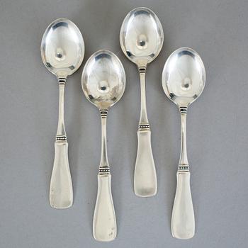 KAFFESKEDAR, 14 st, silver, modell Uppsala, MGAB, 1960-tal. Total vikt ca 212 g.