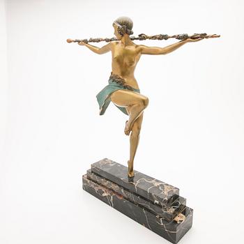 Sculpture, “La Danseuse au Thyrse”, after Pierre Le Faguays, 20th century.