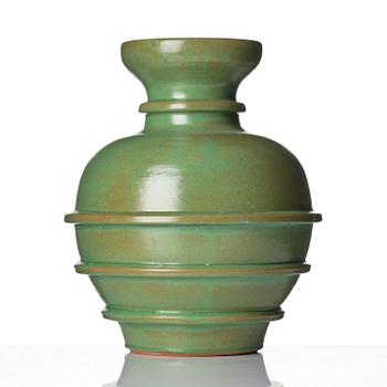 Allan Ebeling, or Albert Landin, a grand glazed earthenware vase, Sigtuna keramik, Sweden, 1937-40.