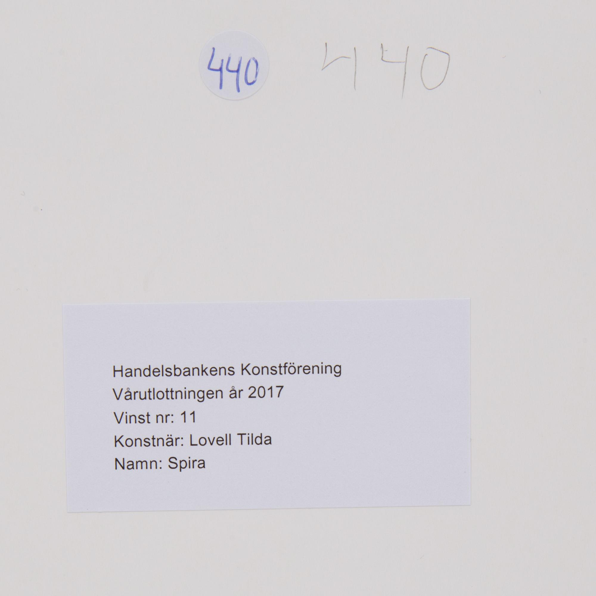 TILDA LOVELL, mixed media on paper, signed and dated 2014 on verso.