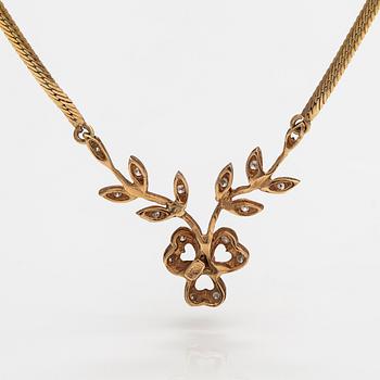 Kaulakoru, 14K kultaa ja timantteja n. 0.23 ct yht.