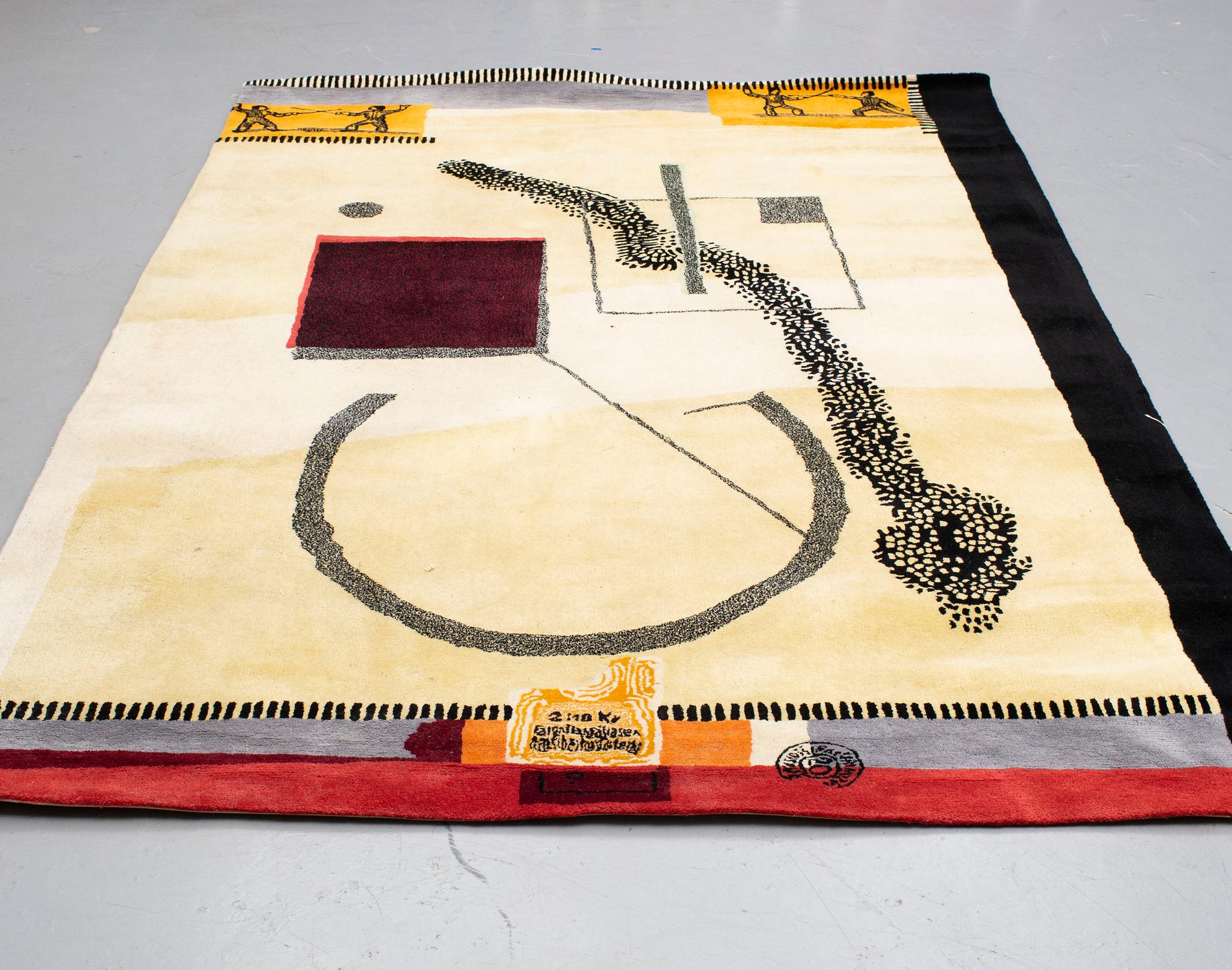 CAROUSCHKA STREIJFFERT, A CARPET, "Construktion", hand tufted, ca  297 x 197 cm.