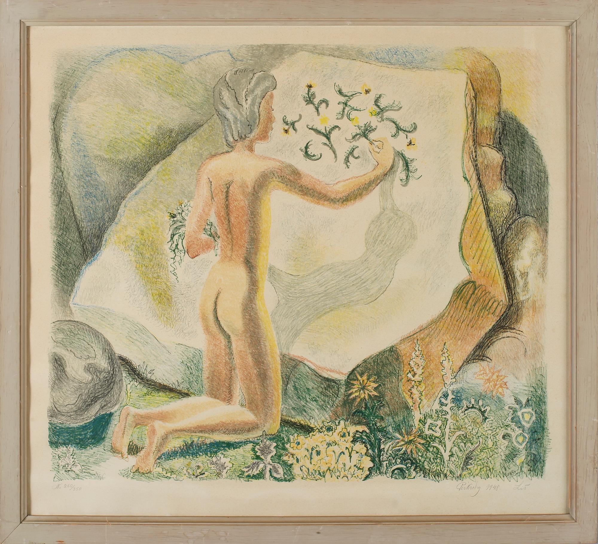 PER KROHG, färglitografi, signerad och daterad 1948, numrerad 260/350.