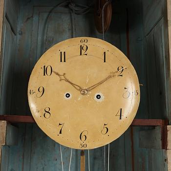 A Grand late Gustavian musical loncase clock with organ pipes, signed and dated in Stockholm by Peter Strand 1798.