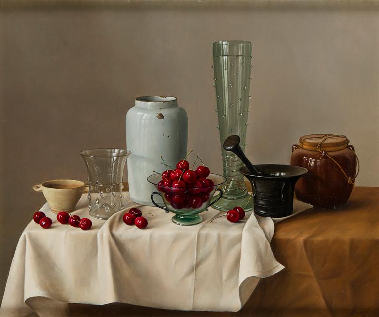 Nadine Lundahl, Still Life with Cherries.