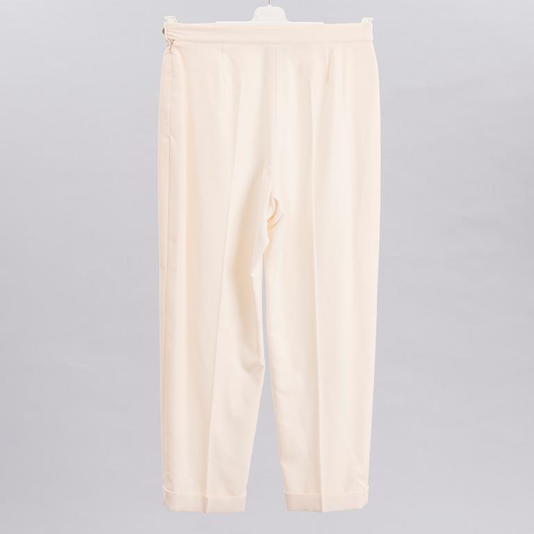 A Pair of White Chanel Wool Trousers, size 44(FR).