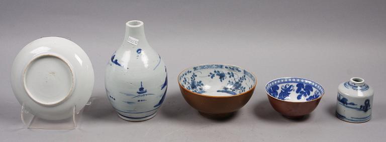 PARTI KINAPORSLIN, 5 delar, 1700-1900-tal.