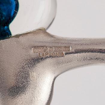 BJÖRN WECKSTRÖM, HALSBAND "Rymdäpple", sterling silver och akryl. Lapponia 1985.