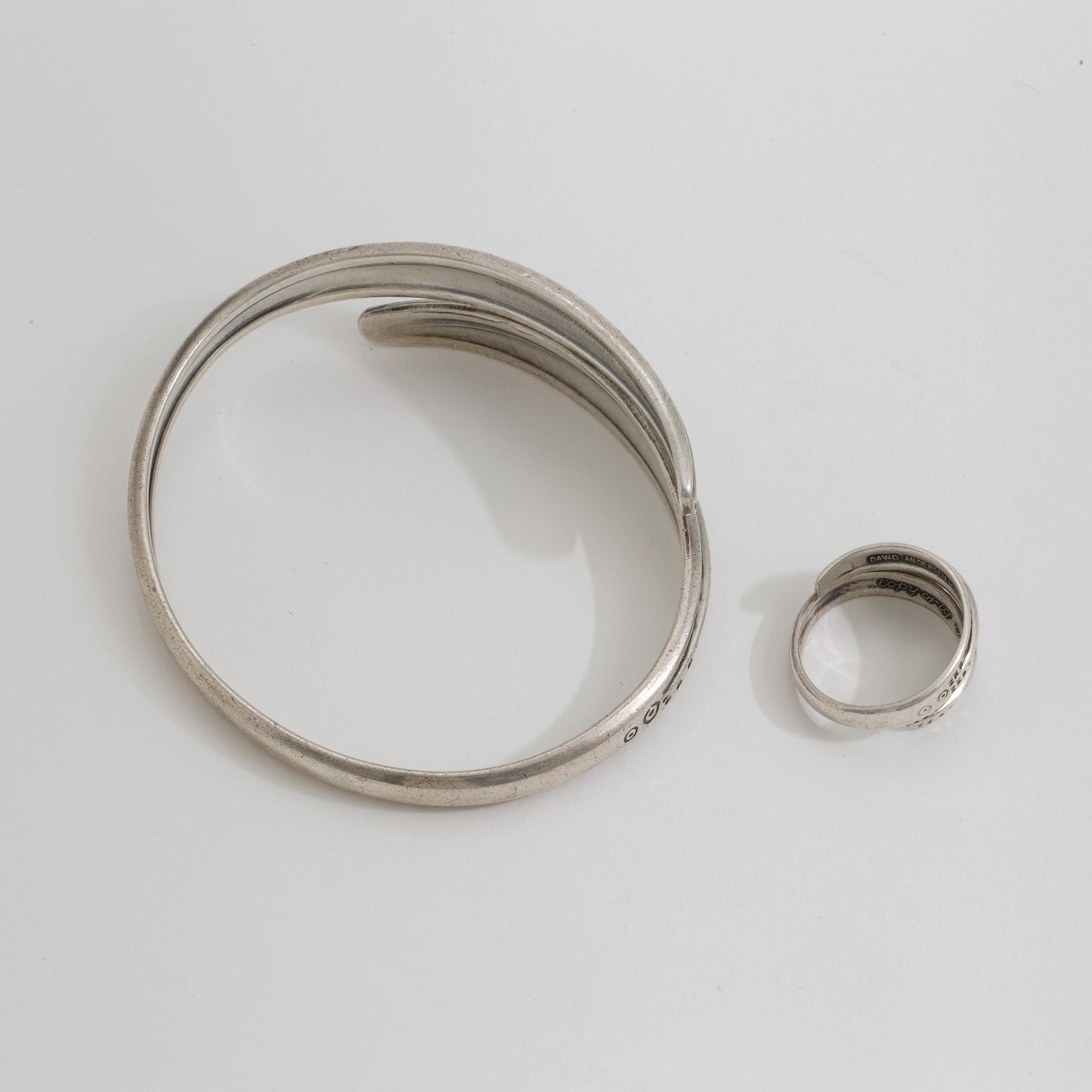 ARMRING SAMT RING, David-Andersen, Norge.