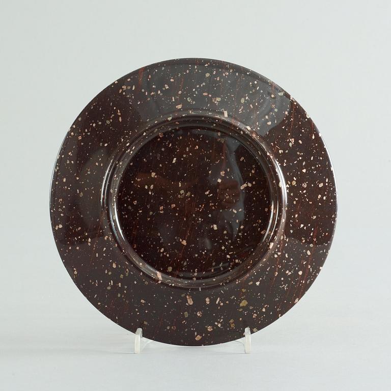 A Swedish Empire 19th century porphyry dish.