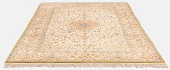 Matta, semiantik Isfahan, centrala Persien, part silk, signerad Sarraf Mamoury, ca 315 x 193 cm.