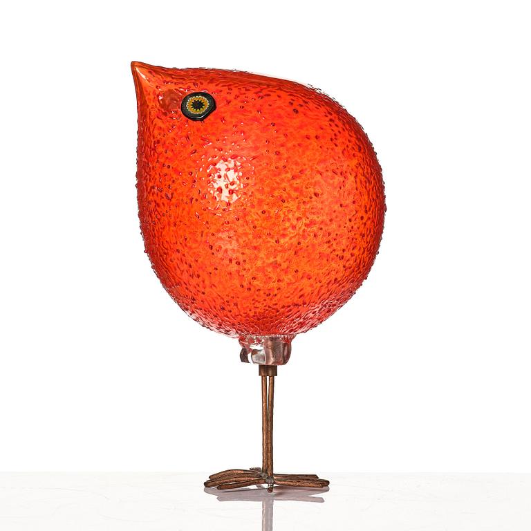 Alessandro Pianon, 'Pulcino', a glass sculpture of a bird, Vistosi, Murano, Italy 1960s.