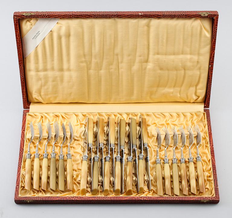 BESTICK, 24 delar, nysilver, Ernst Fluck, Tyskland, 1900-talets mitt.