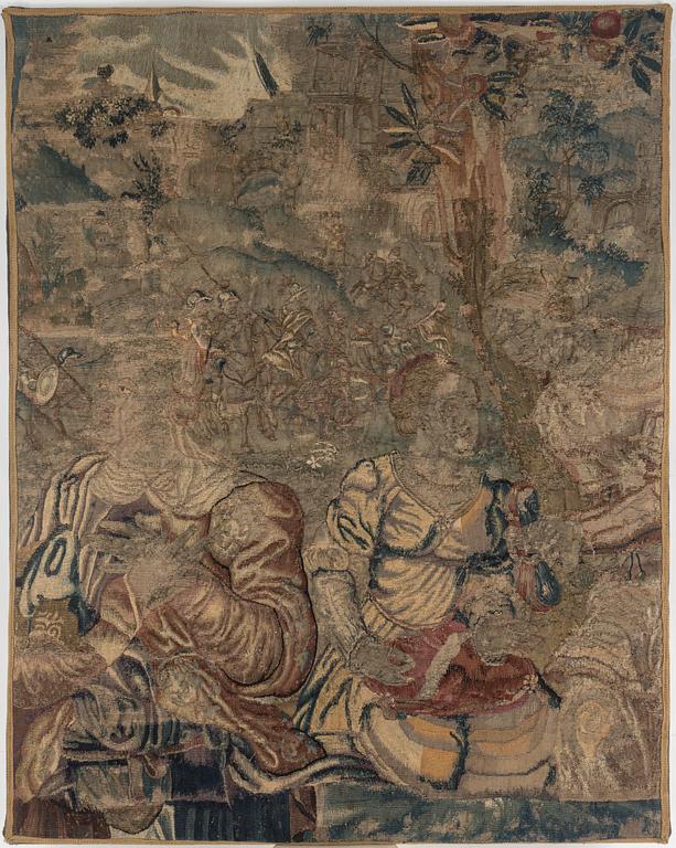 A TAPESTRY FRAGMENT, tapestry weave, ca 147 x 115 cm, 17th-18th century.