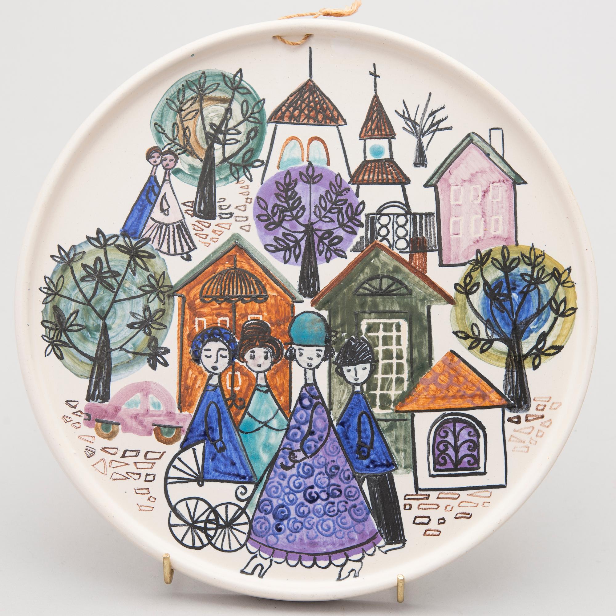 LAILA ZINK, DEKORATIONSFAT, keramik, monogramsignerad a tergo, Kupittaa Finland 1960-tal.