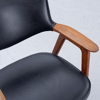 Erik Kirkegaard, a teak armchair,  Høng Stolefabrik, Denmark, 1960's.