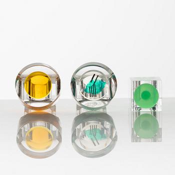 Siv Lagerström, three acrylic rings, 1970s.