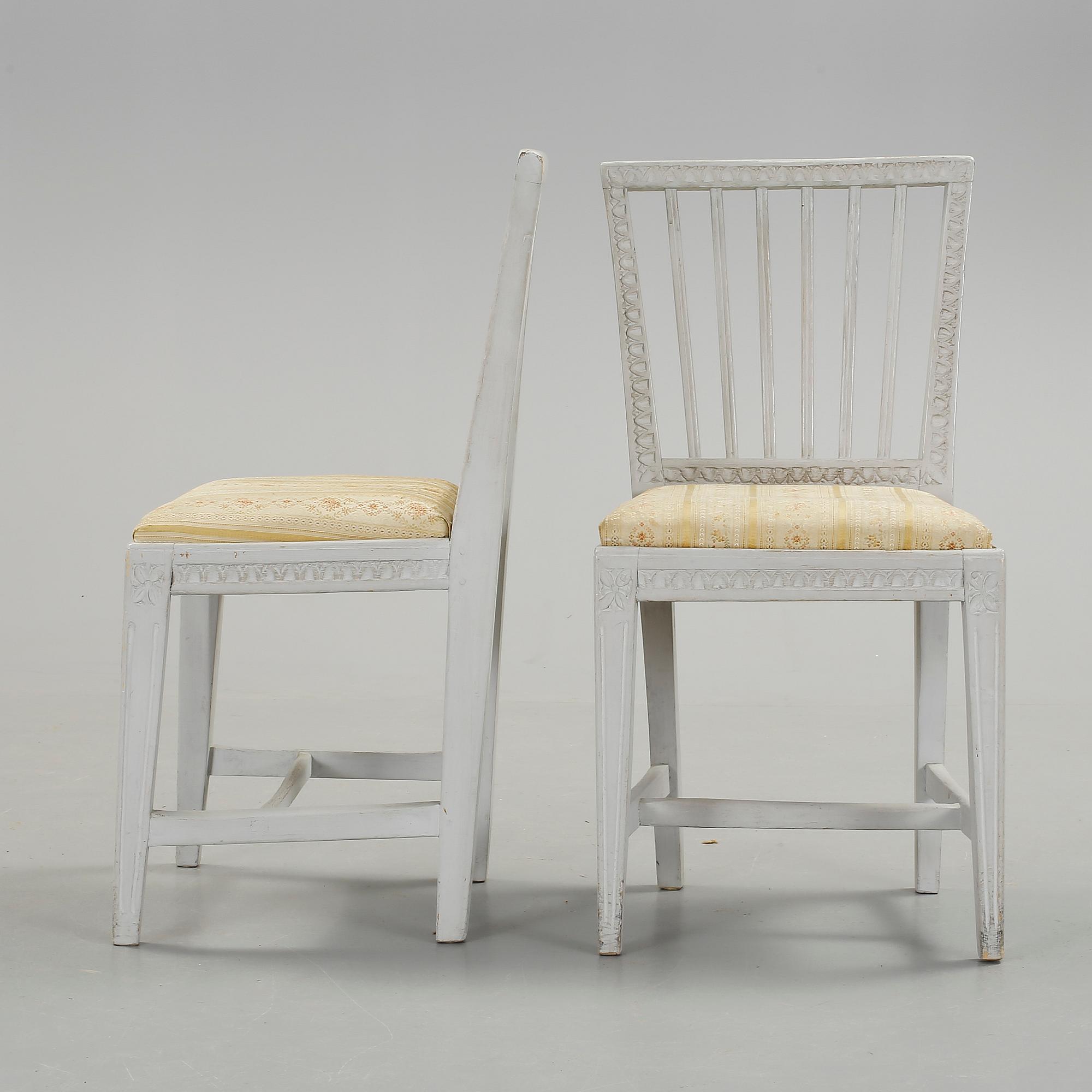 STOLAR, ett par, gustaviansk provins, 1700-tal.
