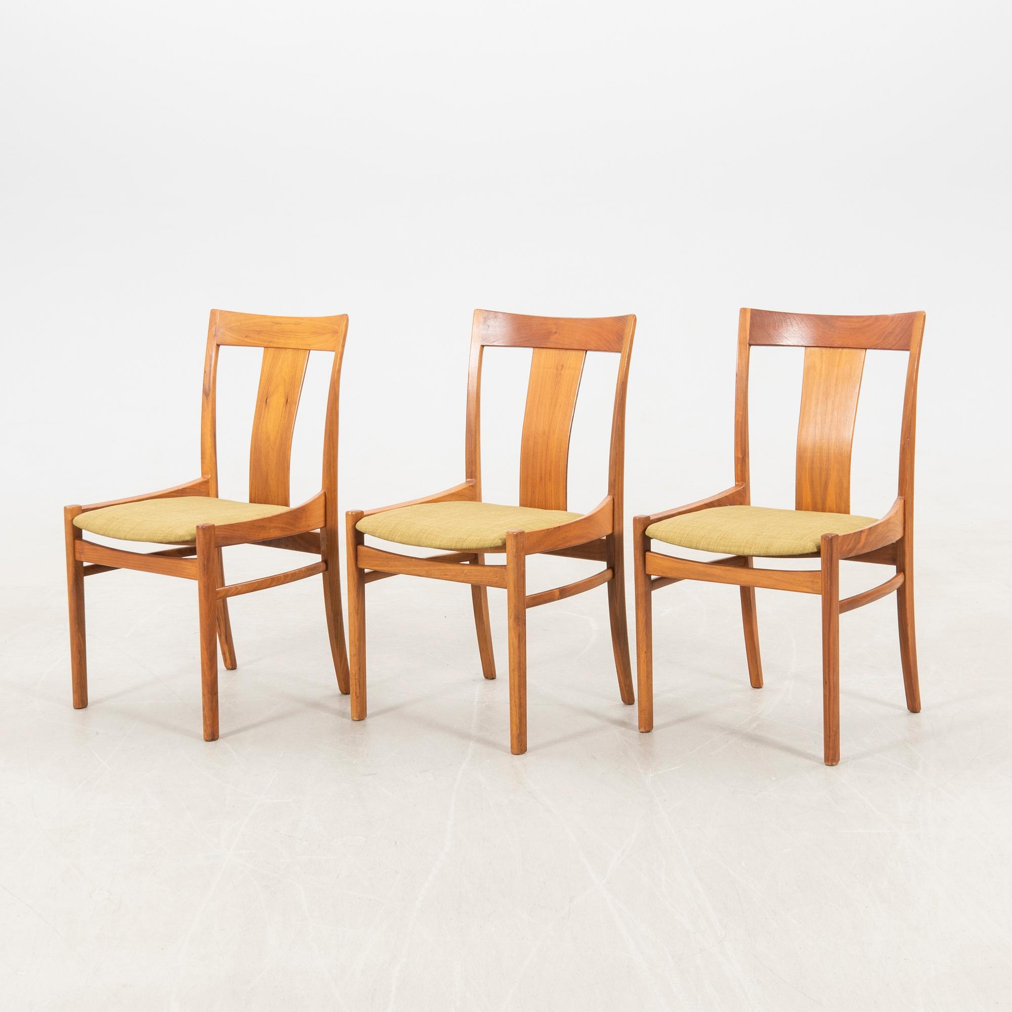 Carl-Evert Ekström chairs, 3 pcs, Alb. Johansson & Söner, Hyssna, 1960s.