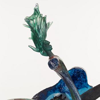 KJELL ENGMAN, skulptur, "Acrobatic Music", Kosta Boda 2010, unik.