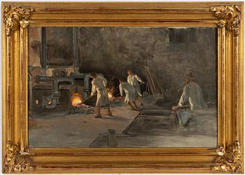 Alfred Thörne, I smedjan.