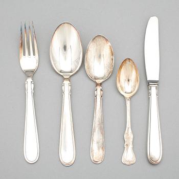 BESTICKSERVIS, 50 delar, silver, Cohr, Danmark, total vikt ca 2257 gram.