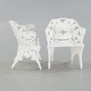 A pair of garden chairs from Melins in Anderstorp, second half of the 20th century.