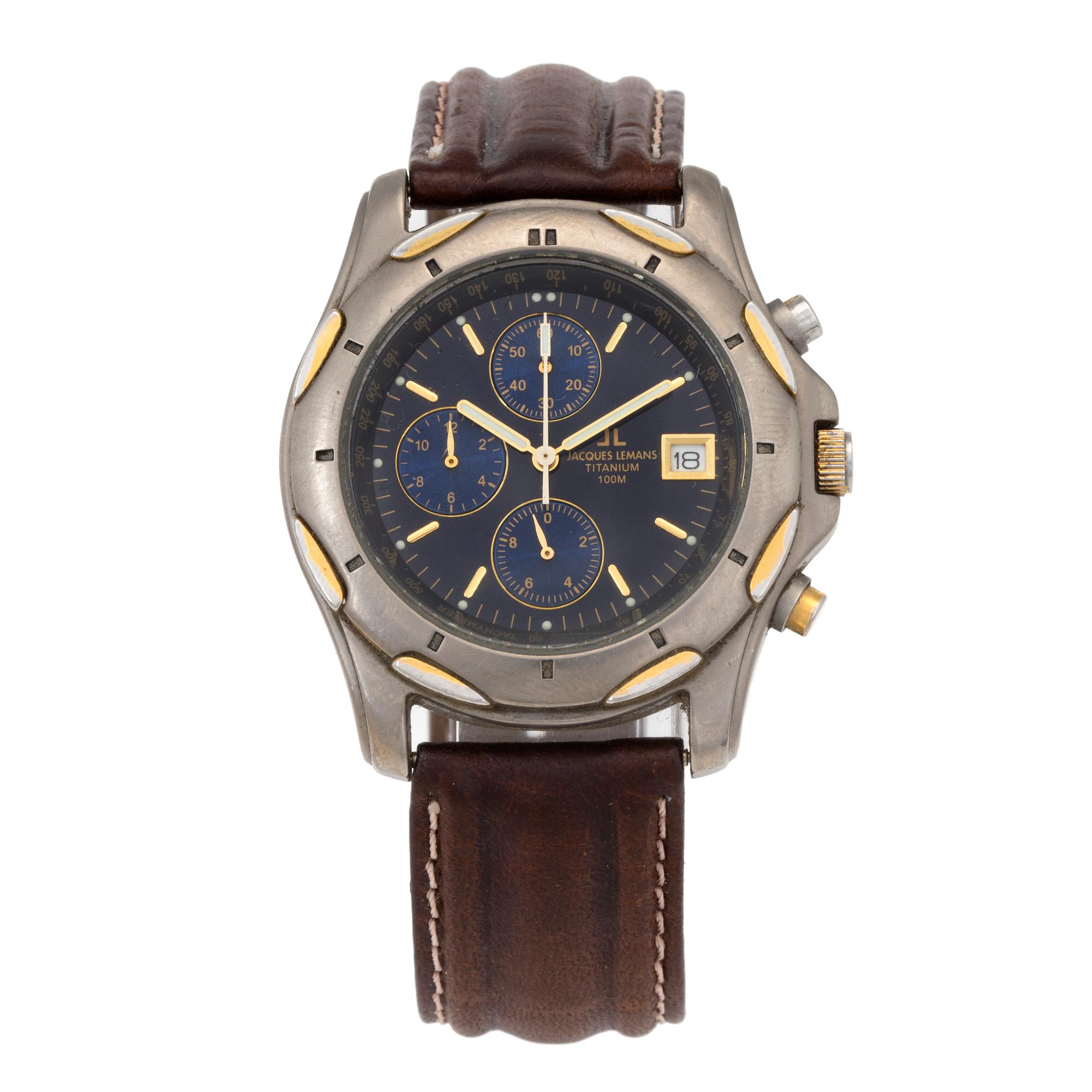 JACQUES LEMANS chronograph wristwatch 38 5 mm Bukowskis