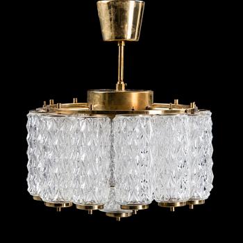 TAKLAMPA, modell 2504, Hyval, 1960-tal. Totalhöjd 42 cm.