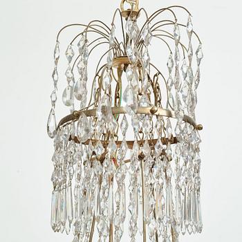 A late Gustavian six-light chandelier, early 19th century.