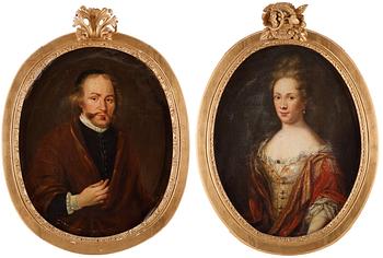 Martin Mijtens d.ä Circle of, Gentlemen and lady portrait.