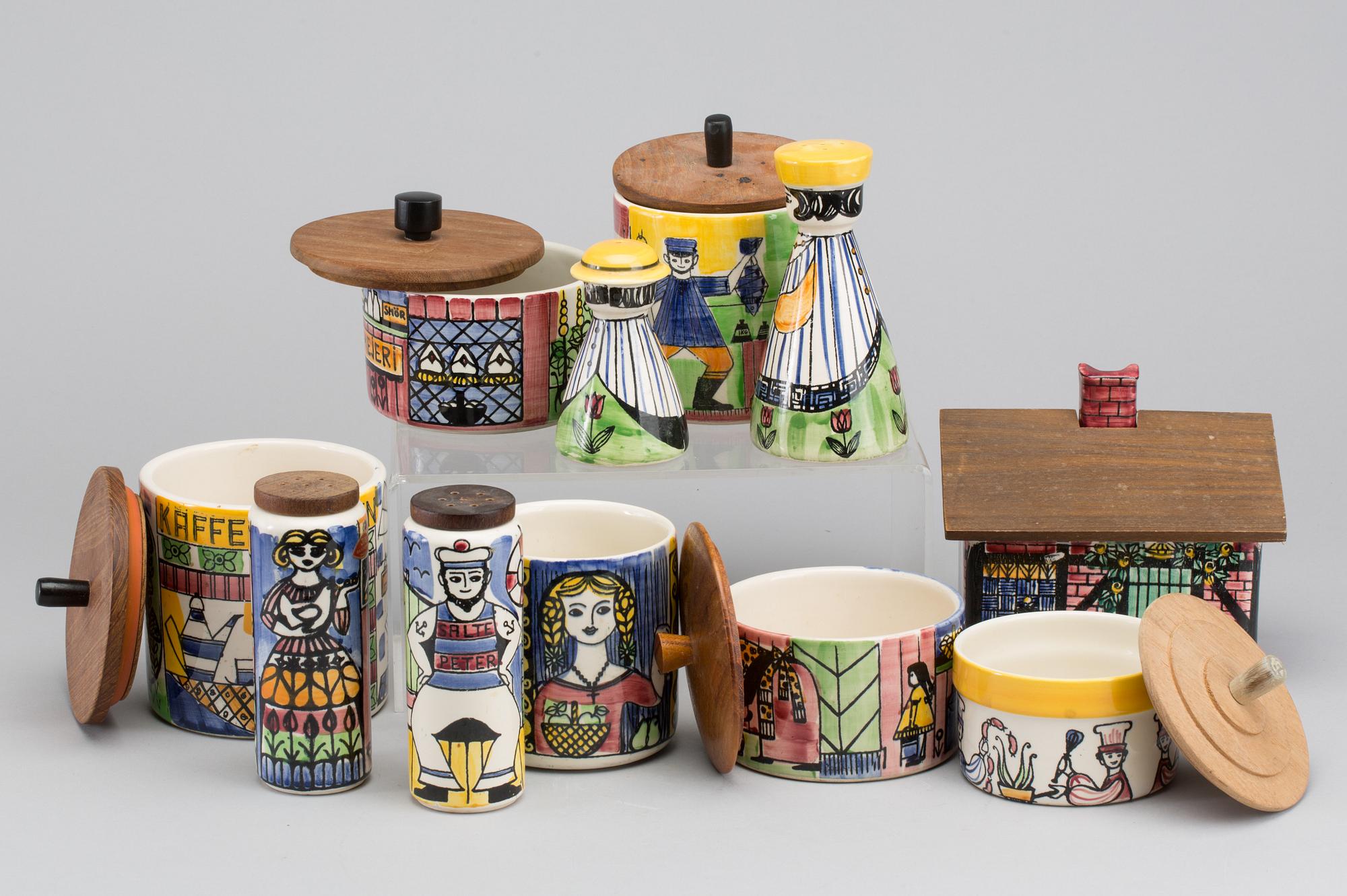 ANITA NYLUND, 11 delar, flintgods, Jie, Gantofta, 1950/60-tal.