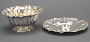 SÅSSKÅL, silver, Gustaf Möllenborg Feron, 1856. Vikt ca 458g.