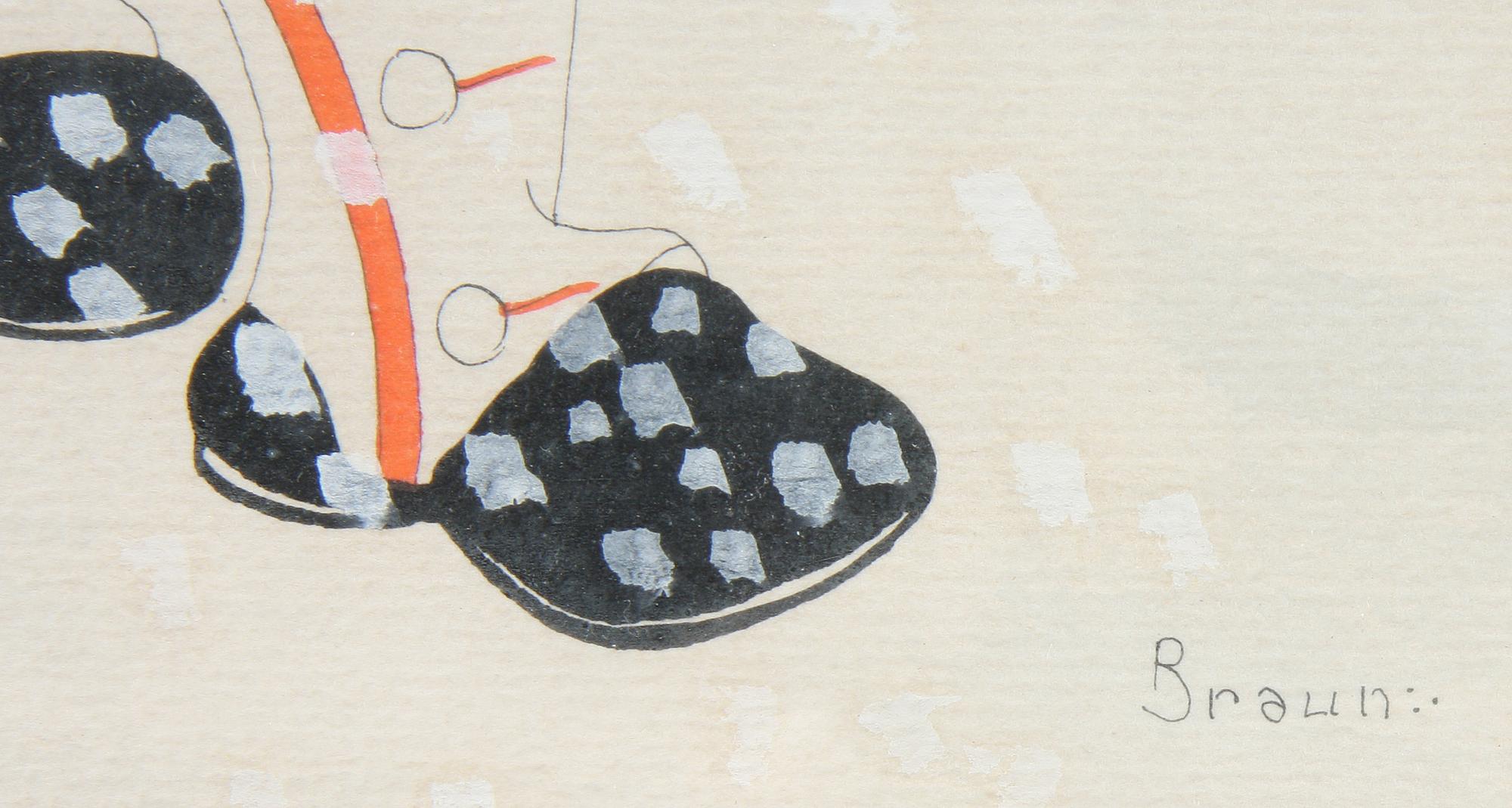 OKÄND KONSTNÄR, blandteknik, Sign Braun.