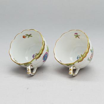 A Herend Queen Victoria VBO porcelain coffee set and two trinket boxes, totally 19 pieces, Hungary.