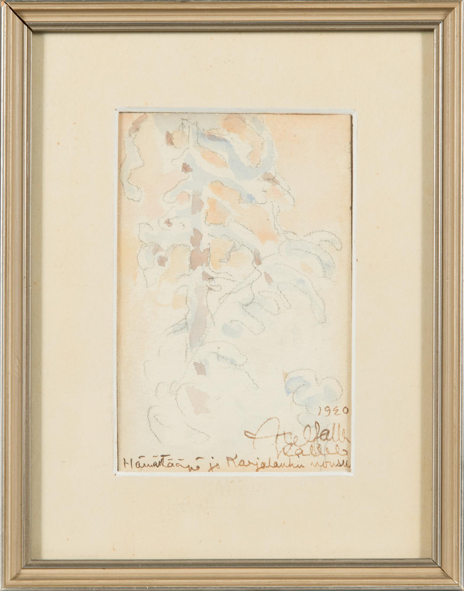 Akseli Gallen-Kallela, watercolour, signed and dated 1920.
