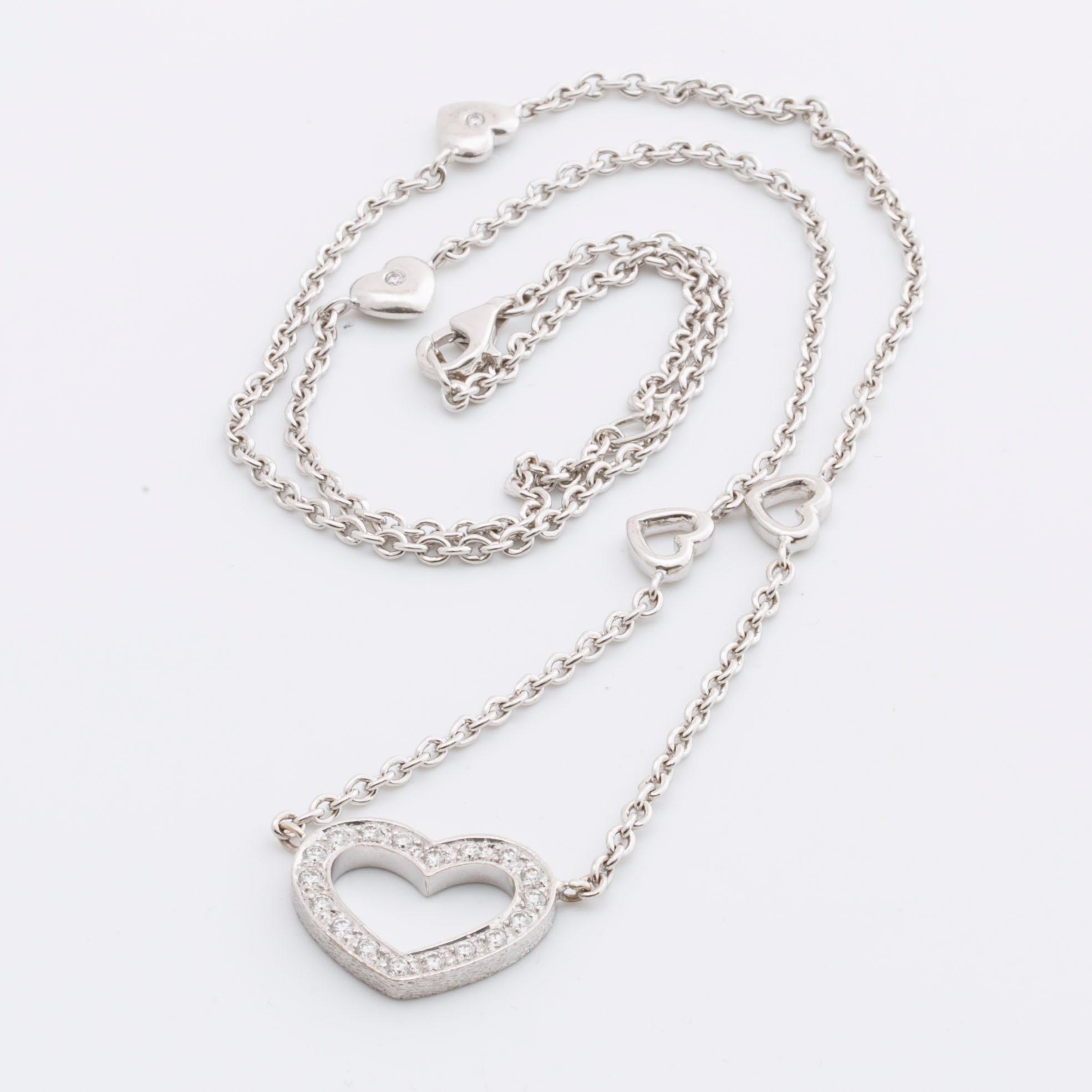 NECKLACE 18K whitegold and brilliant-cut dimaonds 0,42 ct in total TW VVS certficate enclosed.