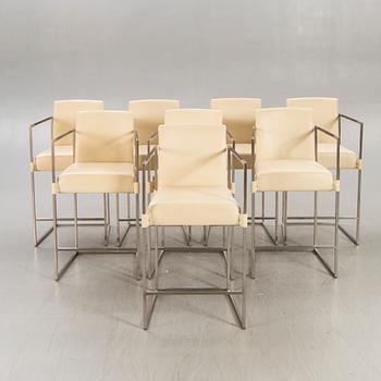 Bert Plantagie, a bar table and eight stools 21st century.