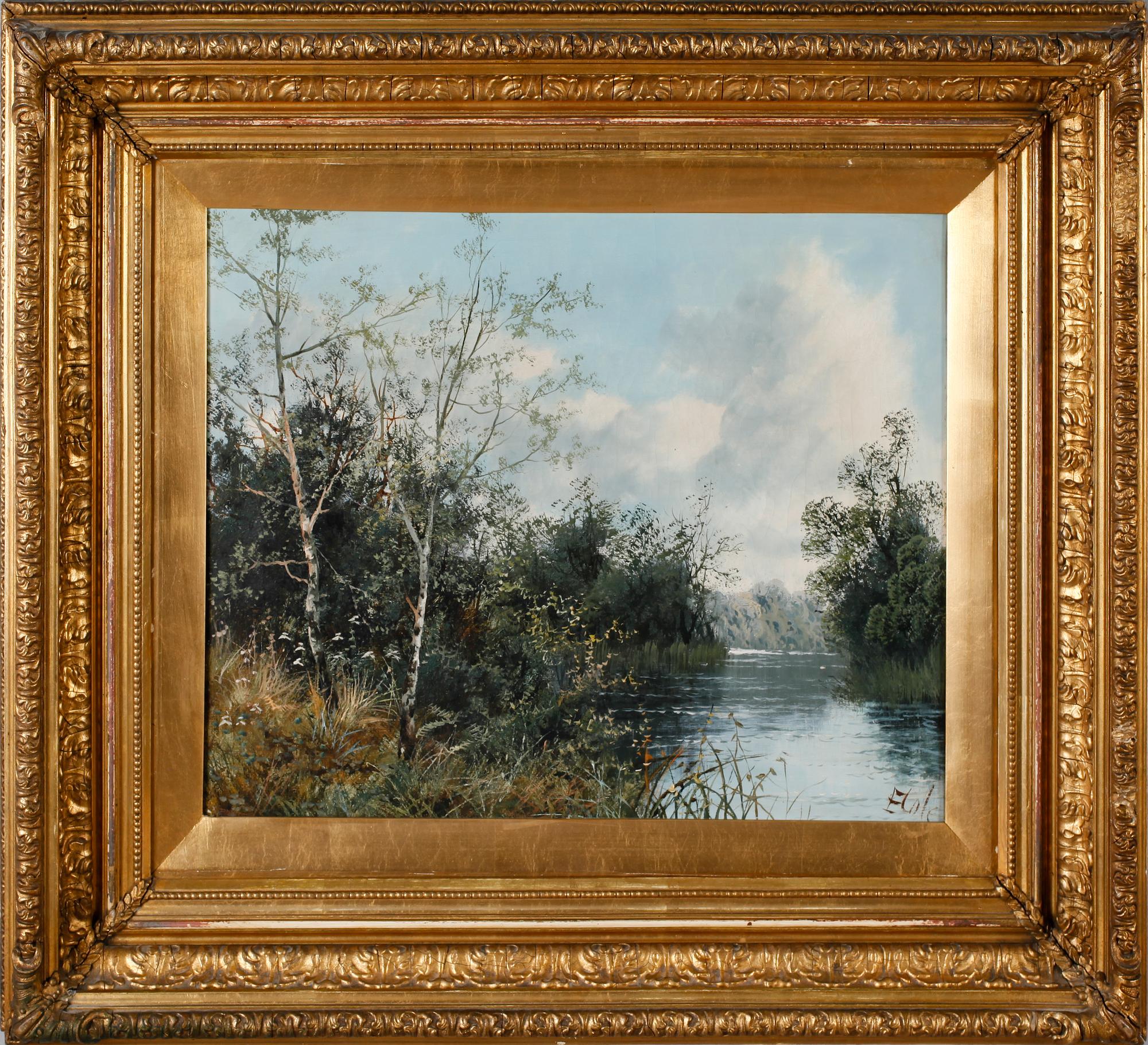 OKÄND KONSTNÄR, olja på duk, signerad E Cole, England, 1800-/1900-tal.