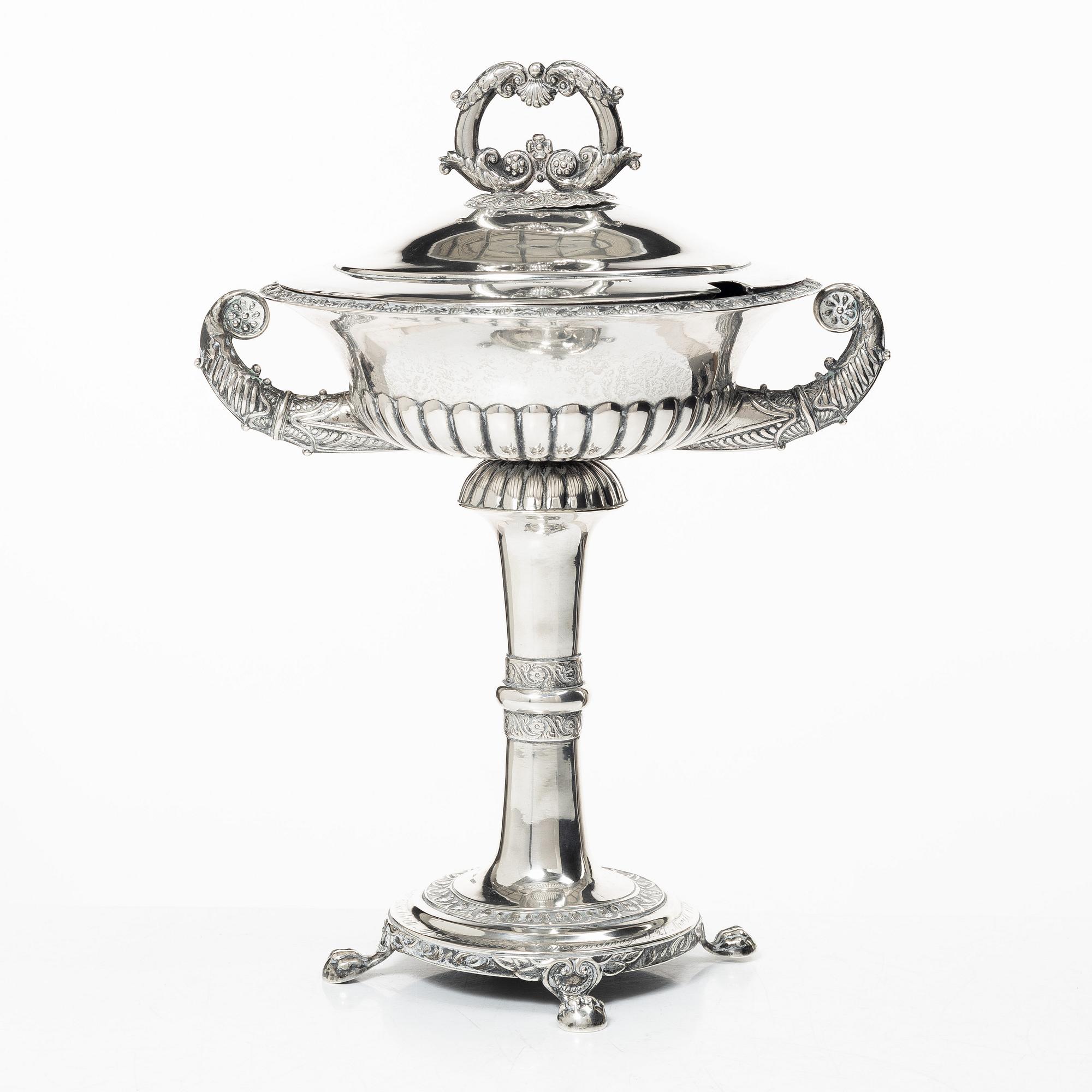 A Swedish silver Empire lided sugar bowl, mark of Carl Wilhelm Troselius, Stockholm 1834.