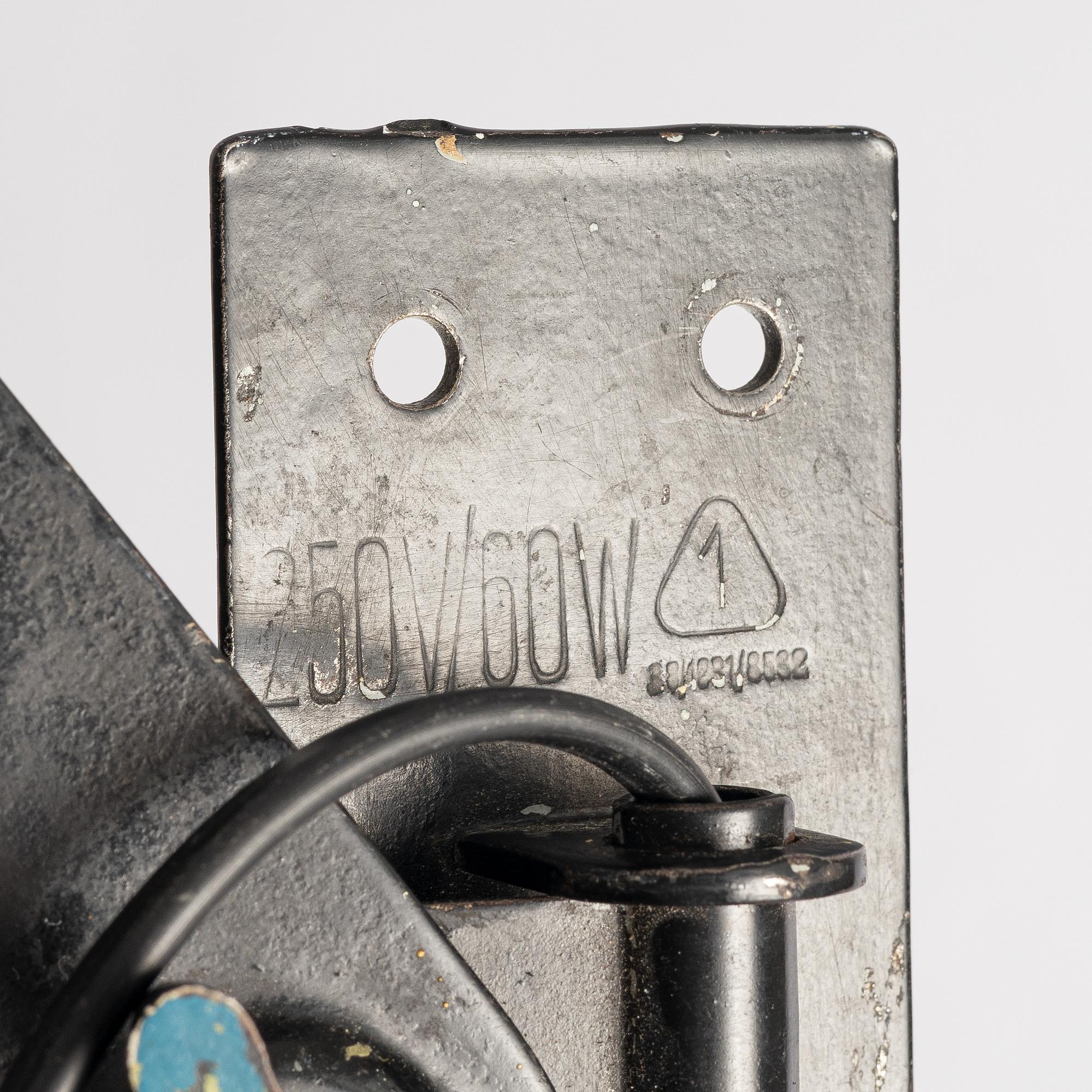 Wall lamp, industrial, mid-20th century.