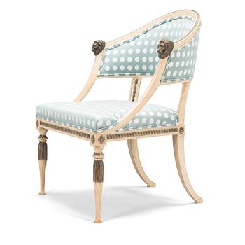 A late Gustavian armchair, Stockholm around 1800.