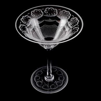 SKÅL PÅ FOT, glas, "Molnet", Simon Gate, Orrefors.