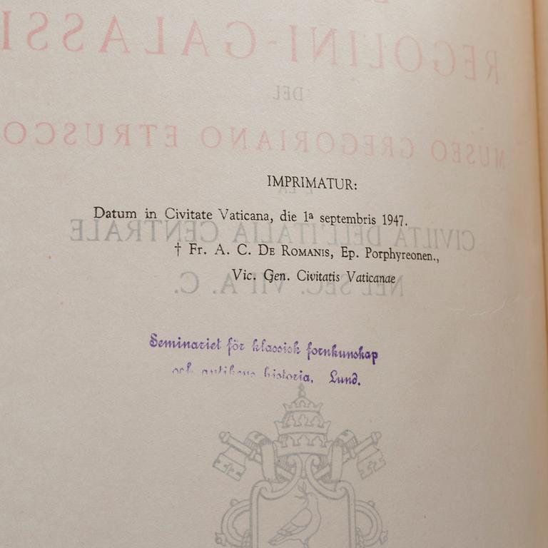 LA TOMBA REGOLINI-GALASSI... "Luigi Pareti, Cittá del Vaticano. 1947.