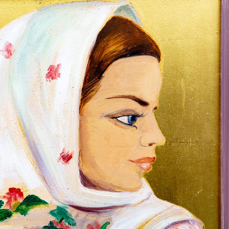 Zoia Krukovskya Lagerkrans, oil on panel signed.